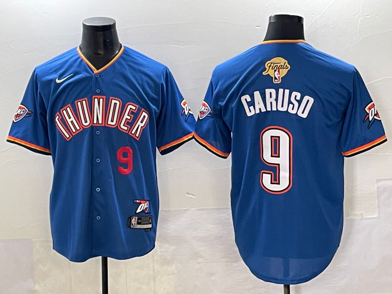 Men 2025 Oklahoma City Thunder #9 Caruso Blue Nike Joint Name NBA Jersey style 5->oklahoma city thunder->NBA Jersey